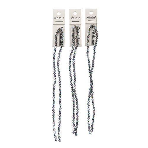 Crystal Lane Bicone 2 Strand 7in (Apx96pcs) 4mm Transparent Rose Green Luster