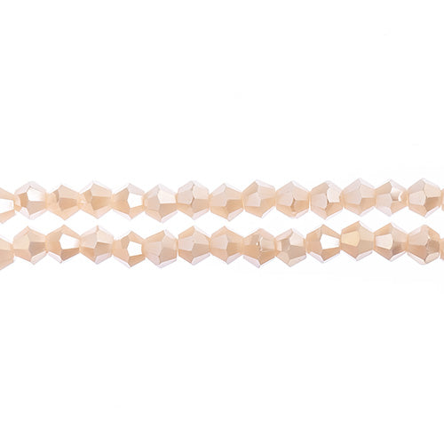 Crystal Lane Bicone 2 Strand 7in (Apx96pcs) 4mm Opaque Cream AB