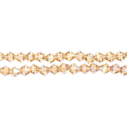 Crystal Lane Bicone 2 Strand 7in (Apx96pcs) 4mm Transparent Topaz AB