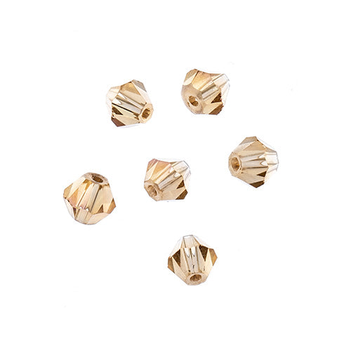 Crystal Lane Bicone 2 Strand 7in (Apx96pcs) 4mm Transparent Topaz AB