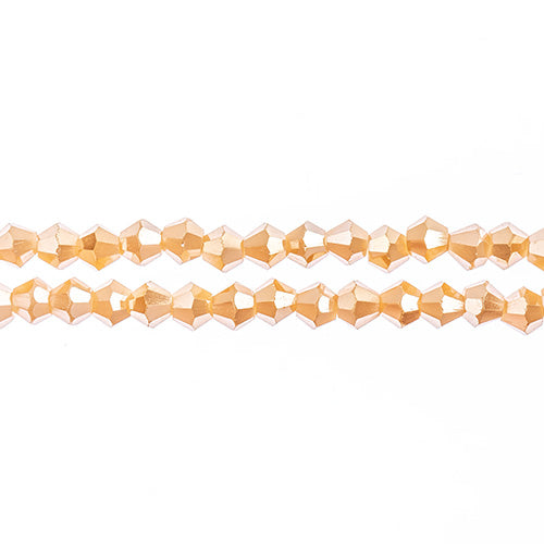 Crystal Lane Bicone 2 Strand 7in (Apx96pcs) 4mm Opaque Light Champagne Luster