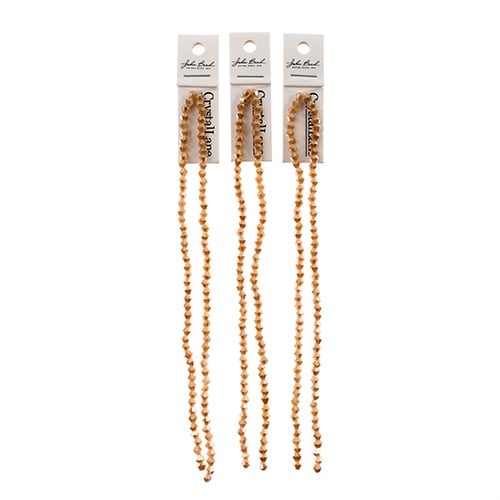 Crystal Lane Bicone 2 Strand 7in (Apx96pcs) 4mm Opaque Light Champagne Luster