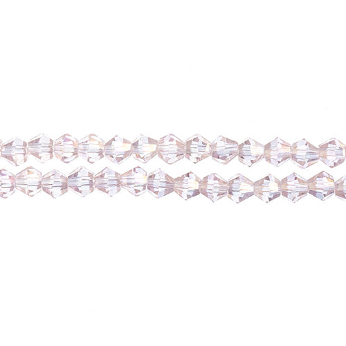 Crystal Lane Bicone 2 Strand 7in (Apx96pcs) 4mm Transparent Pink AB