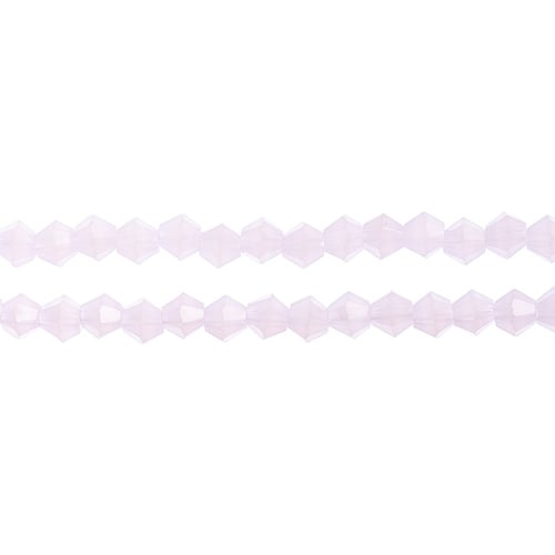 Crystal Lane Bicone 2 Strand 7in (Apx96pcs) 4mm Opaque Pink