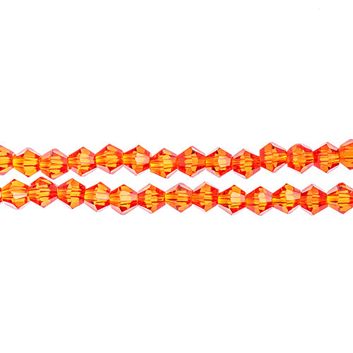 Crystal Lane Bicone 2 Strand 7in (Apx96pcs) 4mm Transparent Red