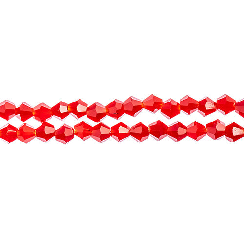 Crystal Lane Bicone 2 Strand 7in (Apx96pcs) 4mm Opaque Red