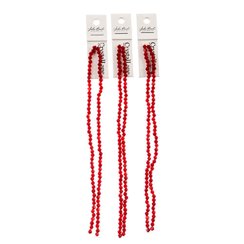 Crystal Lane Bicone 2 Strand 7in (Apx96pcs) 4mm Opaque Red