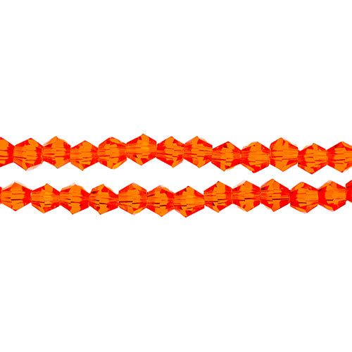 Crystal Lane Bicone 2 Strand 7in (Apx96pcs) 4mm Transparent Orange