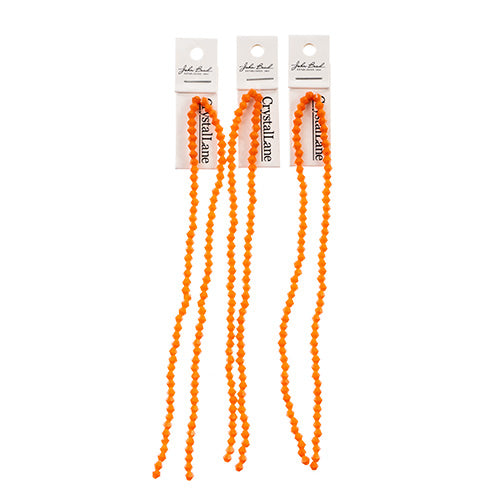 Crystal Lane Bicone 2 Strand 7in (Apx96pcs) 4mm Opaque Orange