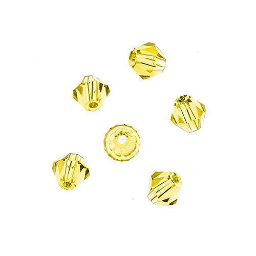 Crystal Lane Bicone 2 Strand 7in (Apx96pcs) 4mm Transparent Yellow