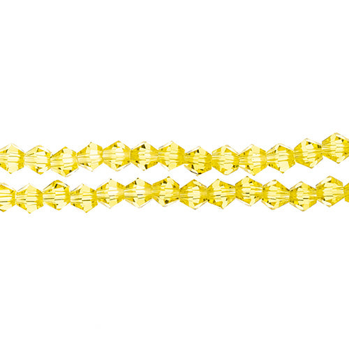 Crystal Lane Bicone 2 Strand 7in (Apx96pcs) 4mm Transparent Yellow