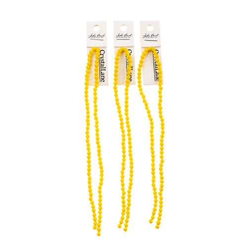 Crystal Lane Bicone 2 Strand 7in (Apx96pcs) 4mm Opaque Yellow