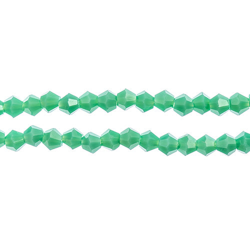 Crystal Lane Bicone 2 Strand 7in (Apx96pcs) 4mm Opaque Green Turquoise