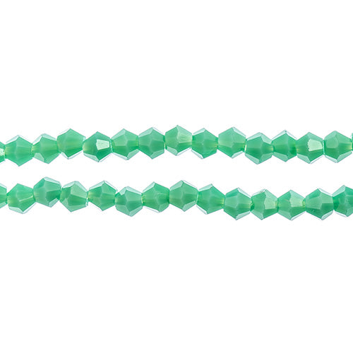 Crystal Lane Bicone 2 Strand 7in (Apx96pcs) 4mm Opaque Green Turquoise