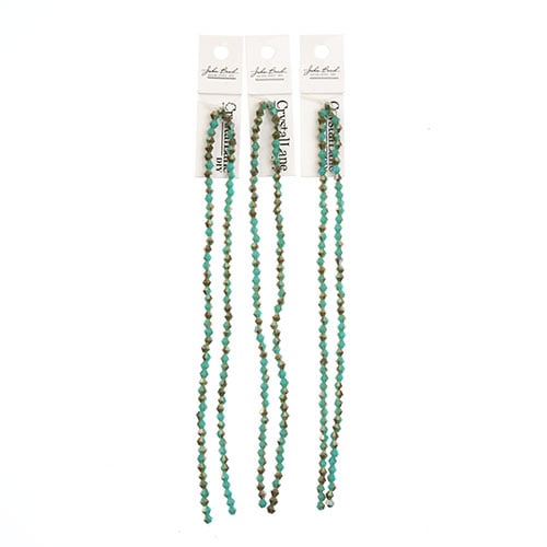 Crystal Lane Bicone 2 Strand 7in (Apx96pcs) 4mm Opaque Turquoise/Half Champagne Luster