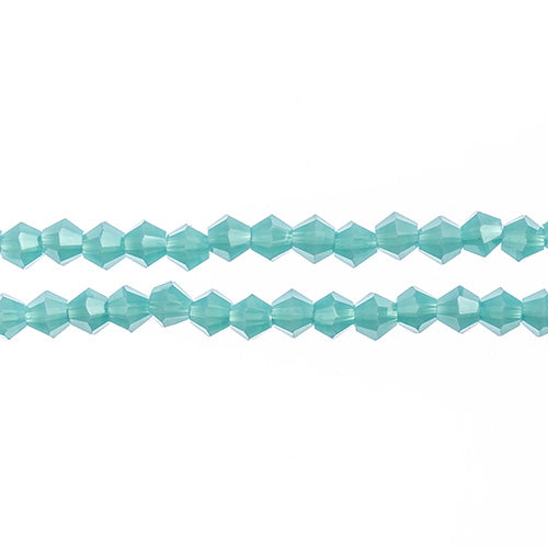 Crystal Lane Bicone 2 Strand 7in (Apx96pcs) 4mm Opaque Turquoise Blue