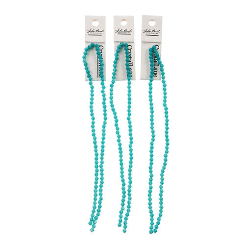 Crystal Lane Bicone 2 Strand 7in (Apx96pcs) 4mm Opaque Turquoise Blue