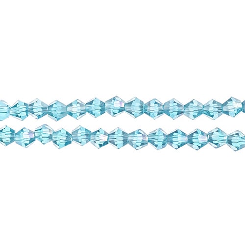 Crystal Lane Bicone 2 Strand 7in (Apx96pcs) 4mm Transparent Blue AB