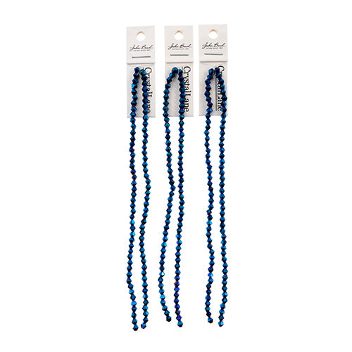 Crystal Lane Bicone 2 Strand 7in (Apx96pcs) 4mm Opaque Blue Iris