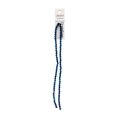 Crystal Lane Bicone 2 Strand 7in (Apx96pcs) 4mm Opaque Blue Iris