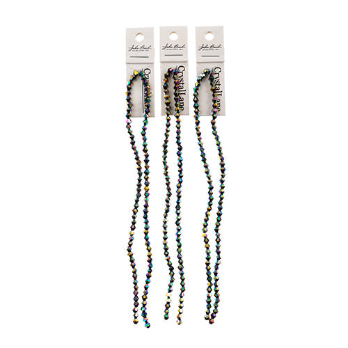 Crystal Lane Bicone 2 Strand 7in (Apx96pcs) 4mm Opaque Multi Iris