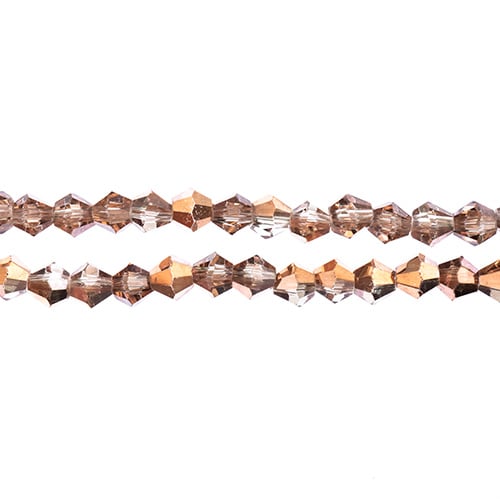 Crystal Lane Bicone 2 Strand 7in (Apx96pcs) 4mm Crystal/Half Copper Iris