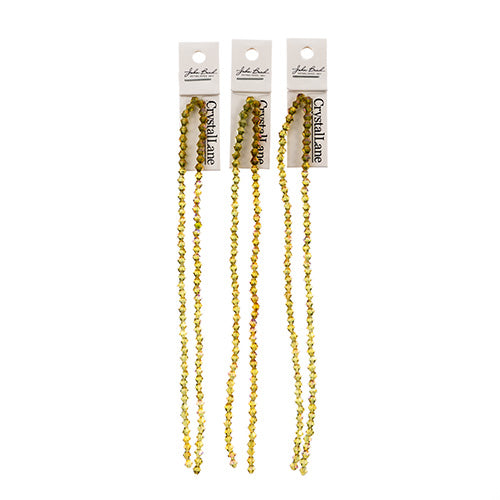 Crystal Lane Bicone 2 Strand 7in (Apx96pcs) 4mm Transparent Light Amber/Purple Luster