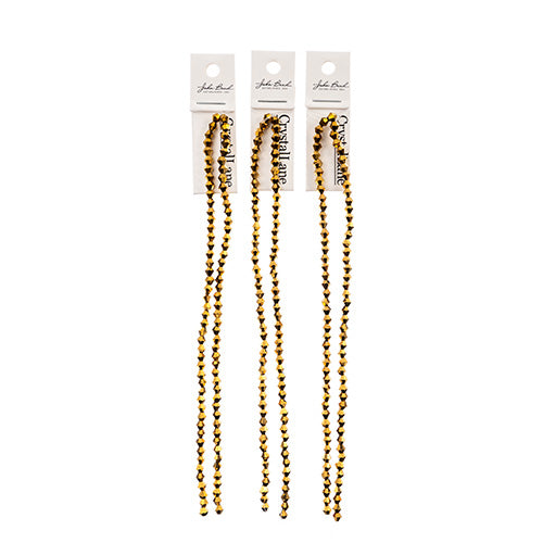 Crystal Lane Bicone 2 Strand 7in (Apx96pcs) 4mm Opaque Gold Iris