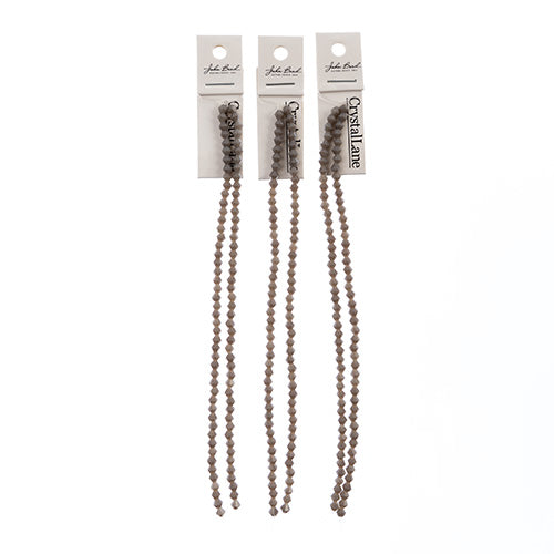 Crystal Lane Bicone 2 Strand 7in (Apx96pcs) 4mm Opaque Grey