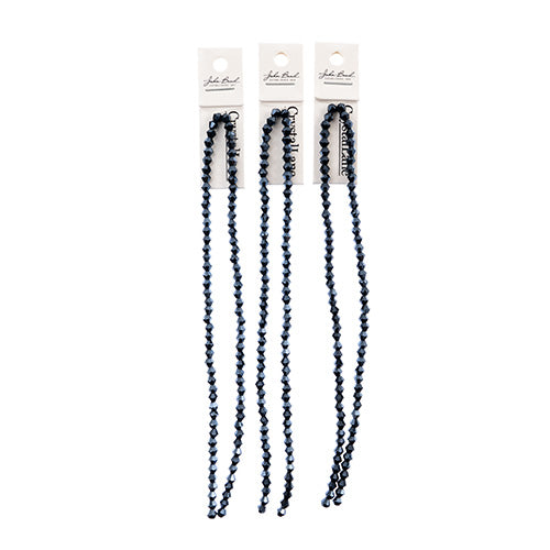 Crystal Lane Bicone 2 Strand 7in (Apx96pcs) 4mm Opaque Gunmetal Luster