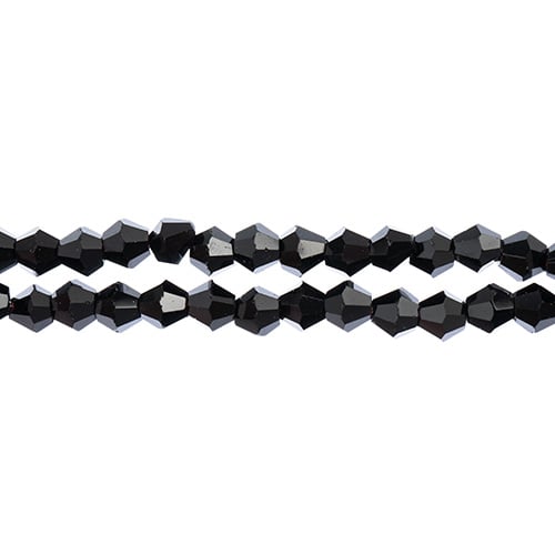 Crystal Lane Bicone 2 Strand 7in (Apx96pcs) 4mm Opaque Black