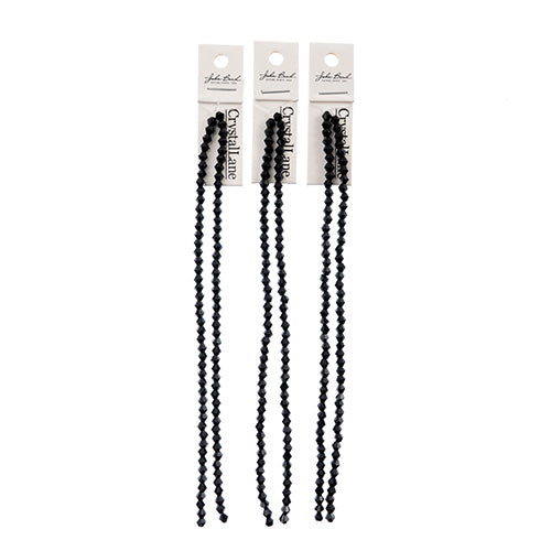 Crystal Lane Bicone 2 Strand 7in (Apx96pcs) 4mm Opaque Black