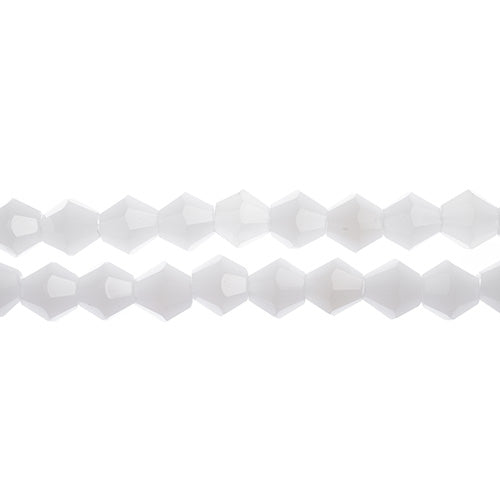 Crystal Lane Bicone 2 Strand 7in (Apx64pcs) 6mm Opaque White Matt
