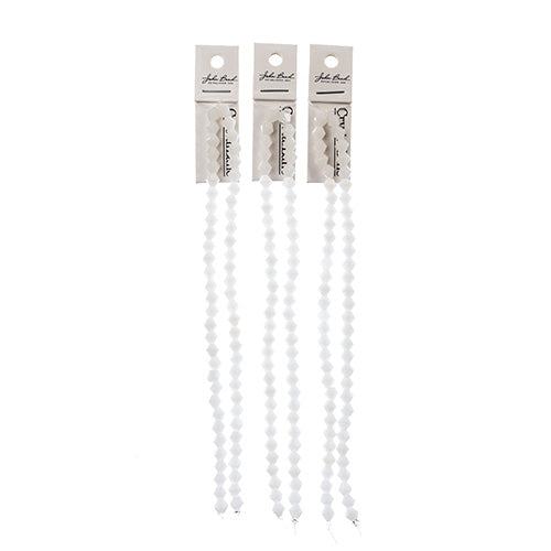 Crystal Lane Bicone 2 Strand 7in (Apx64pcs) 6mm Opaque White Matt