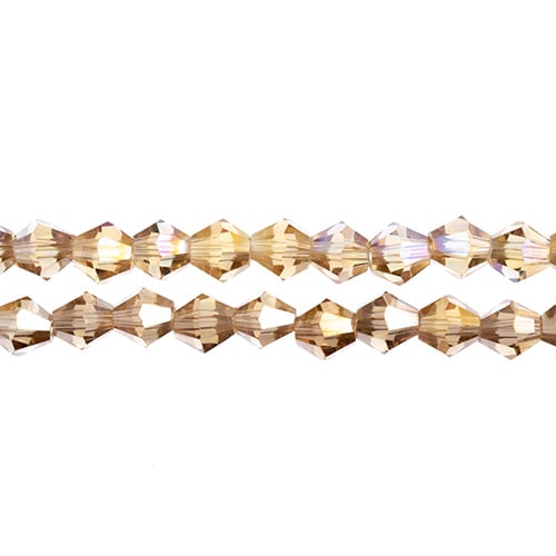 Crystal Lane Bicone 2 Strand 7in (Apx64pcs) 6mm Transparent Topaz AB