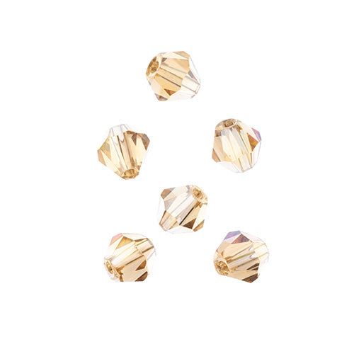 Crystal Lane Bicone 2 Strand 7in (Apx64pcs) 6mm Transparent Topaz AB