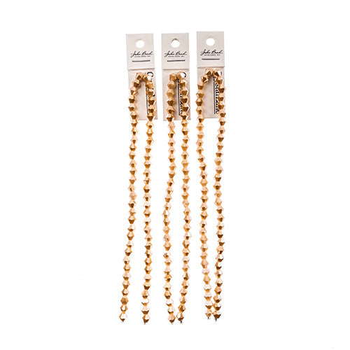 Crystal Lane Bicone 2 Strand 7in (Apx64pcs) 6mm Opaque Light Champagne Luster