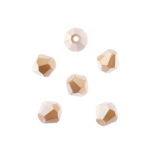 Crystal Lane Bicone 2 Strand 7in (Apx64pcs) 6mm Opaque Light Champagne Luster