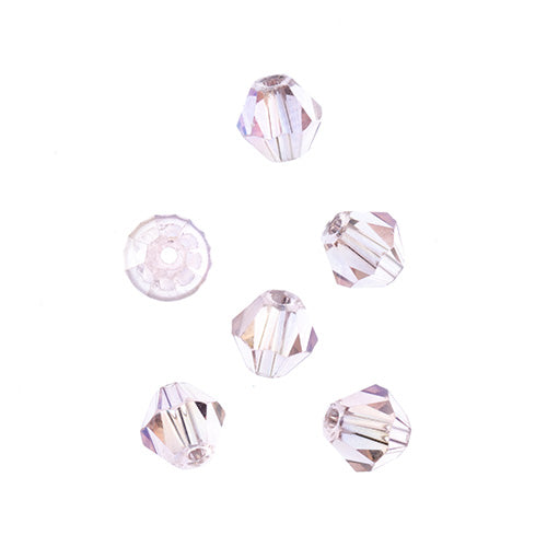 Crystal Lane Bicone 2 Strand 7in (Apx64pcs) 6mm Transparent Pink AB