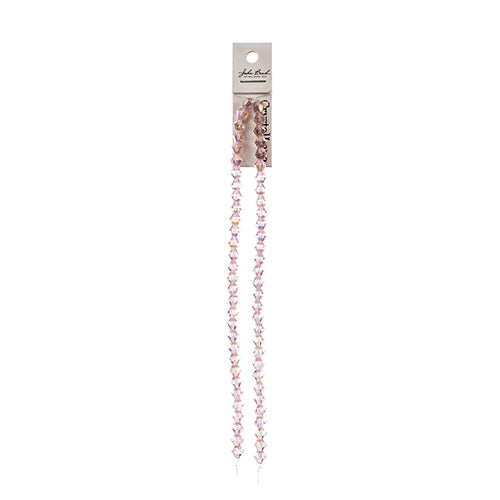 Crystal Lane Bicone 2 Strand 7in (Apx64pcs) 6mm Transparent Pink AB