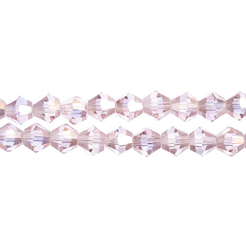 Crystal Lane Bicone 2 Strand 7in (Apx64pcs) 6mm Transparent Pink AB