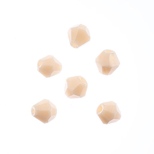 Crystal Lane Bicone 2 Strand 7in (Apx64pcs) 6mm Opaque Light Cream
