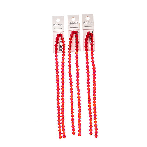 Crystal Lane Bicone 2 Strand 7in (Apx64pcs) 6mm Transparent Red