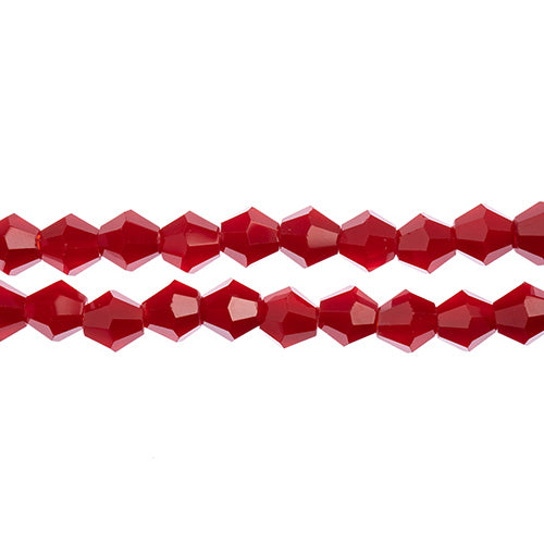Crystal Lane Bicone 2 Strand 7in (Apx64pcs) 6mm Opaque Red