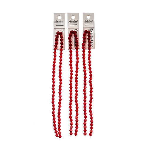 Crystal Lane Bicone 2 Strand 7in (Apx64pcs) 6mm Opaque Red