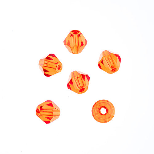Crystal Lane Bicone 2 Strand 7in (Apx64pcs) 6mm Transparent Orange