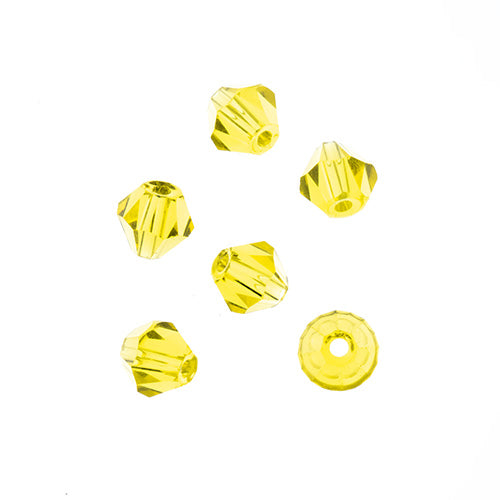 Crystal Lane Bicone 2 Strand 7in (Apx64pcs) 6mm Transparent Yellow