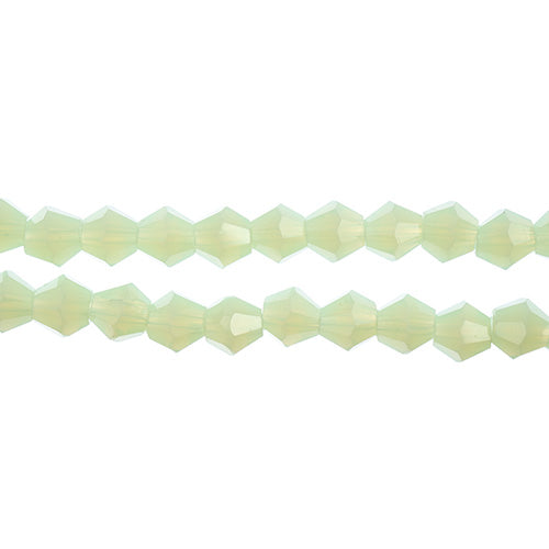 Crystal Lane Bicone 2 Strand 7in (Apx64pcs) 6mm Opaque Light Green