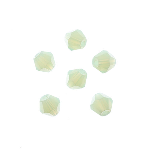 Crystal Lane Bicone 2 Strand 7in (Apx64pcs) 6mm Opaque Light Green
