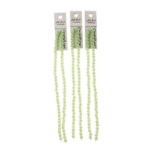 Crystal Lane Bicone 2 Strand 7in (Apx64pcs) 6mm Opaque Light Green